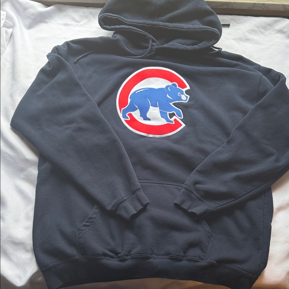Navy Chicago Cubs Blue Hoodie with Embroidered Bear Logo - XL